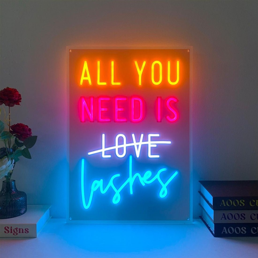 All You Need Is Love Lashes Led Sign Business Neon Sign - Shineneon
