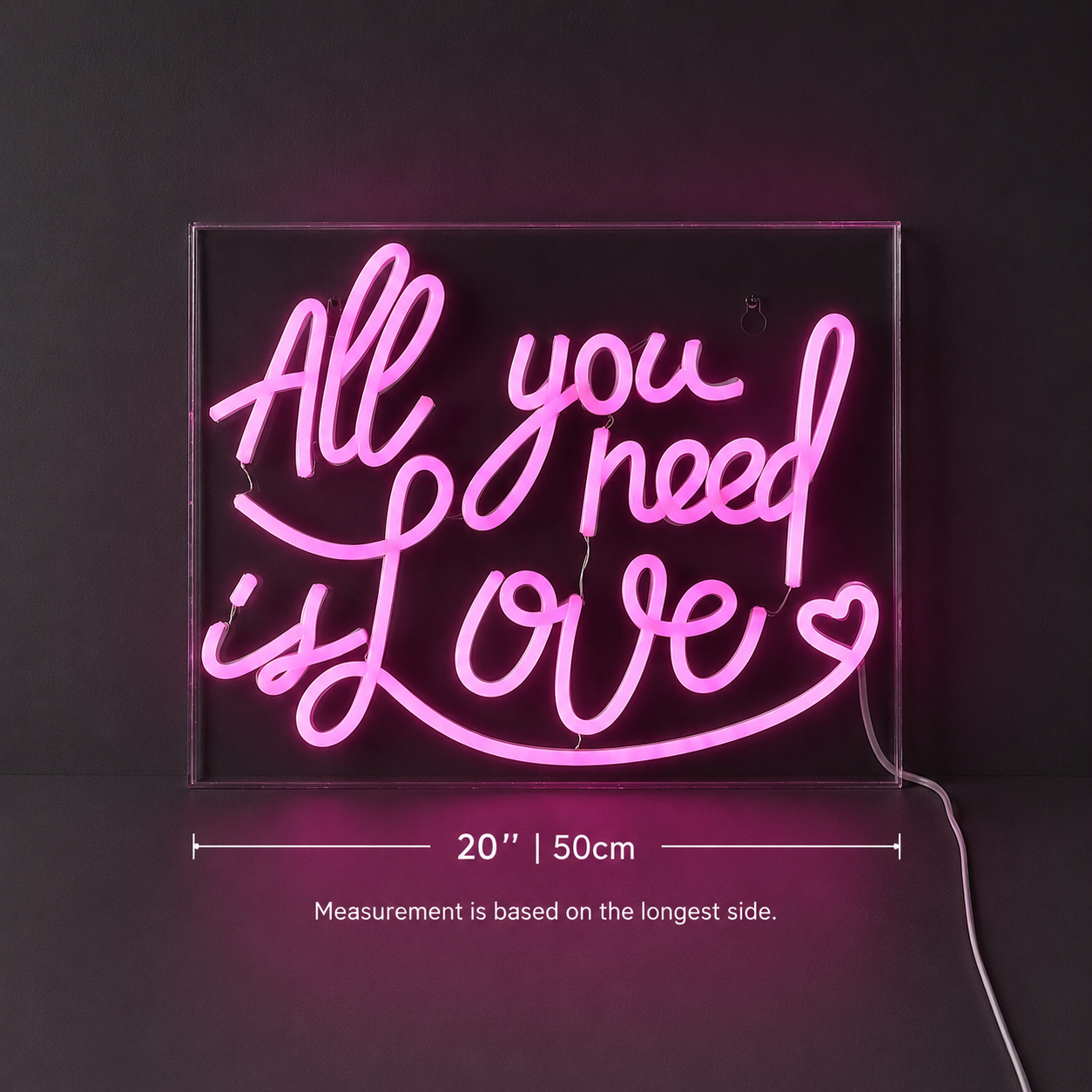 All You Need Is Love LED Neon Sign Bedroom Decor - 04 Size Image