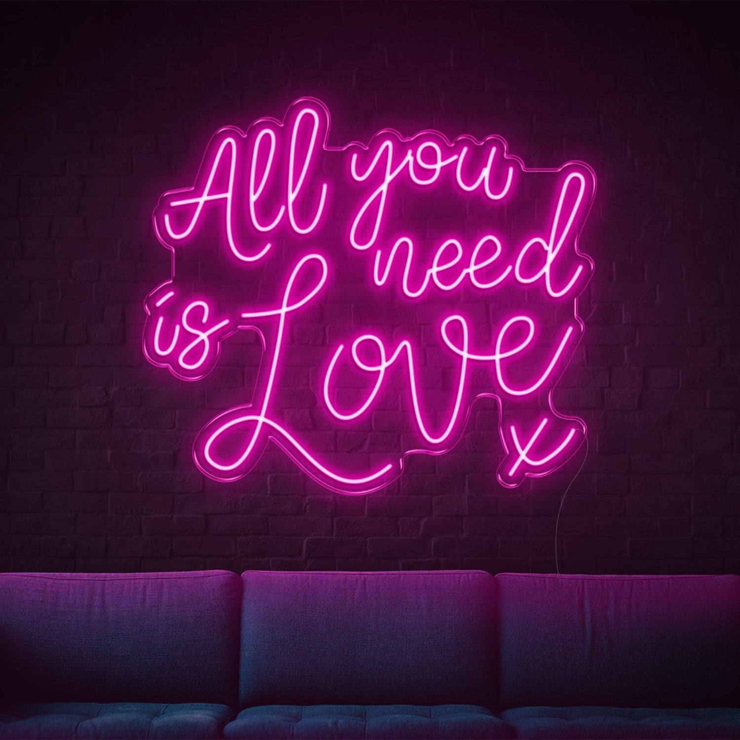 All You Need Is Love Purple Led Neon Sign For Home Cafe Bar Decor | Shineneon