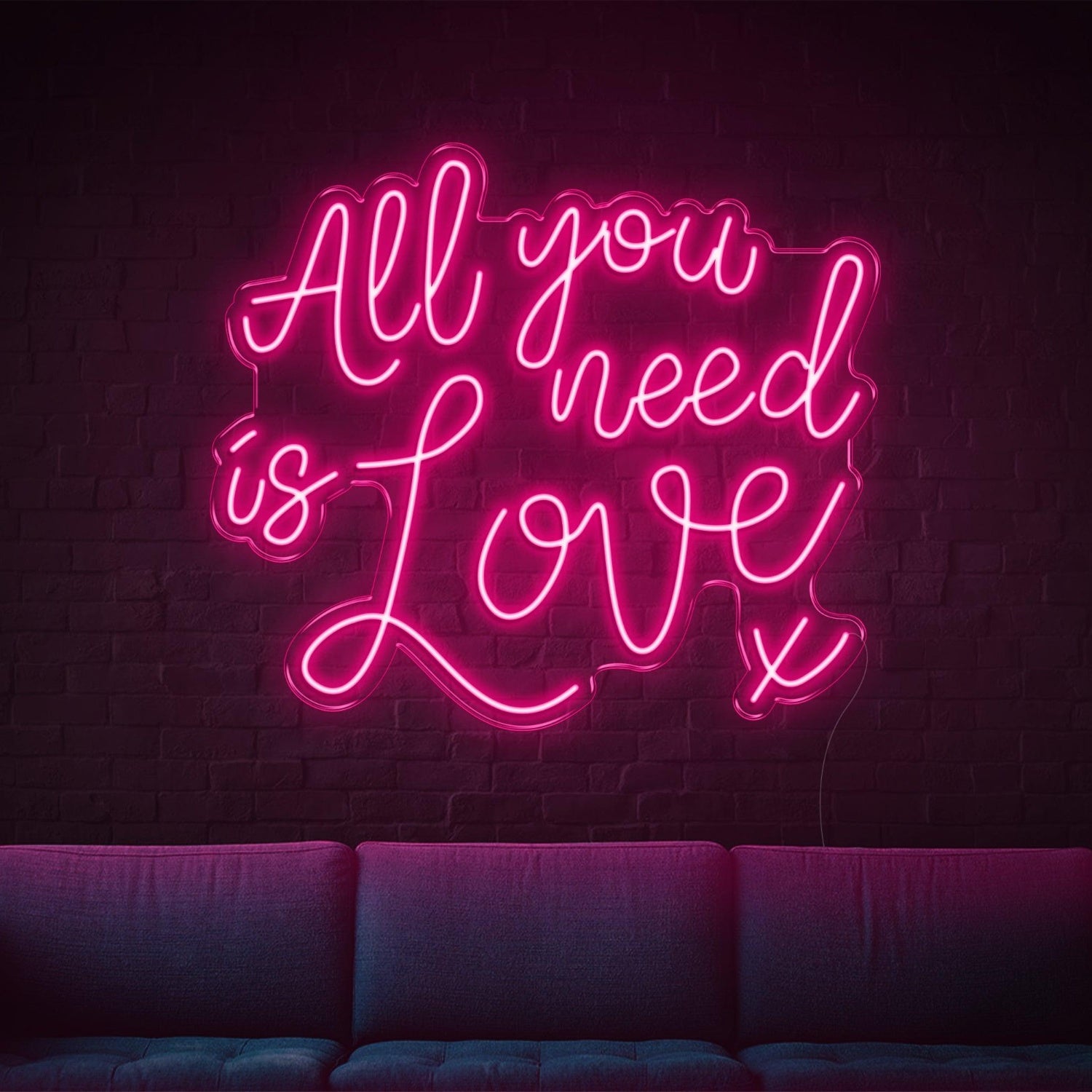 All You Need Is Love Purple Led Neon Sign For Home Cafe Bar Decor | Shineneon