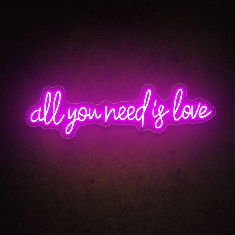 All You Need Is Love Warm Glow Handwritten Led Neon Sign For Wedding Decor | Shineneon