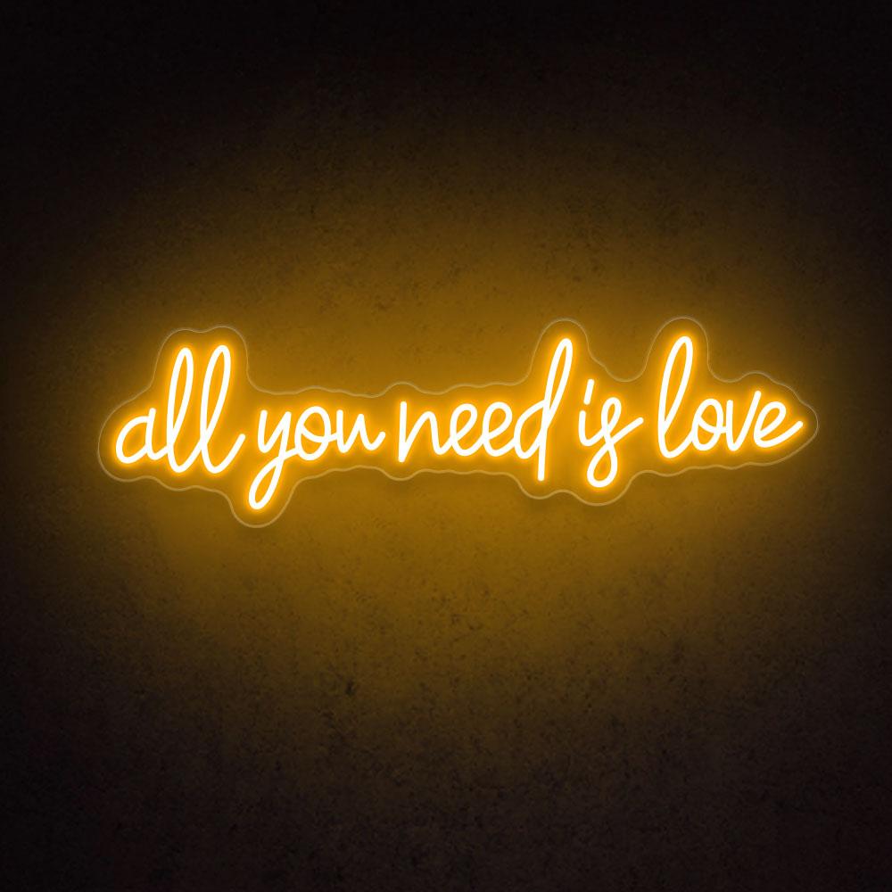 All You Need Is Love Warm Glow Handwritten Led Neon Sign For Wedding Decor | Shineneon