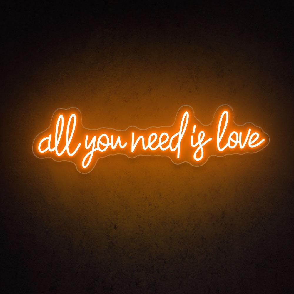 All You Need Is Love Warm Glow Handwritten Led Neon Sign For Wedding Decor | Shineneon