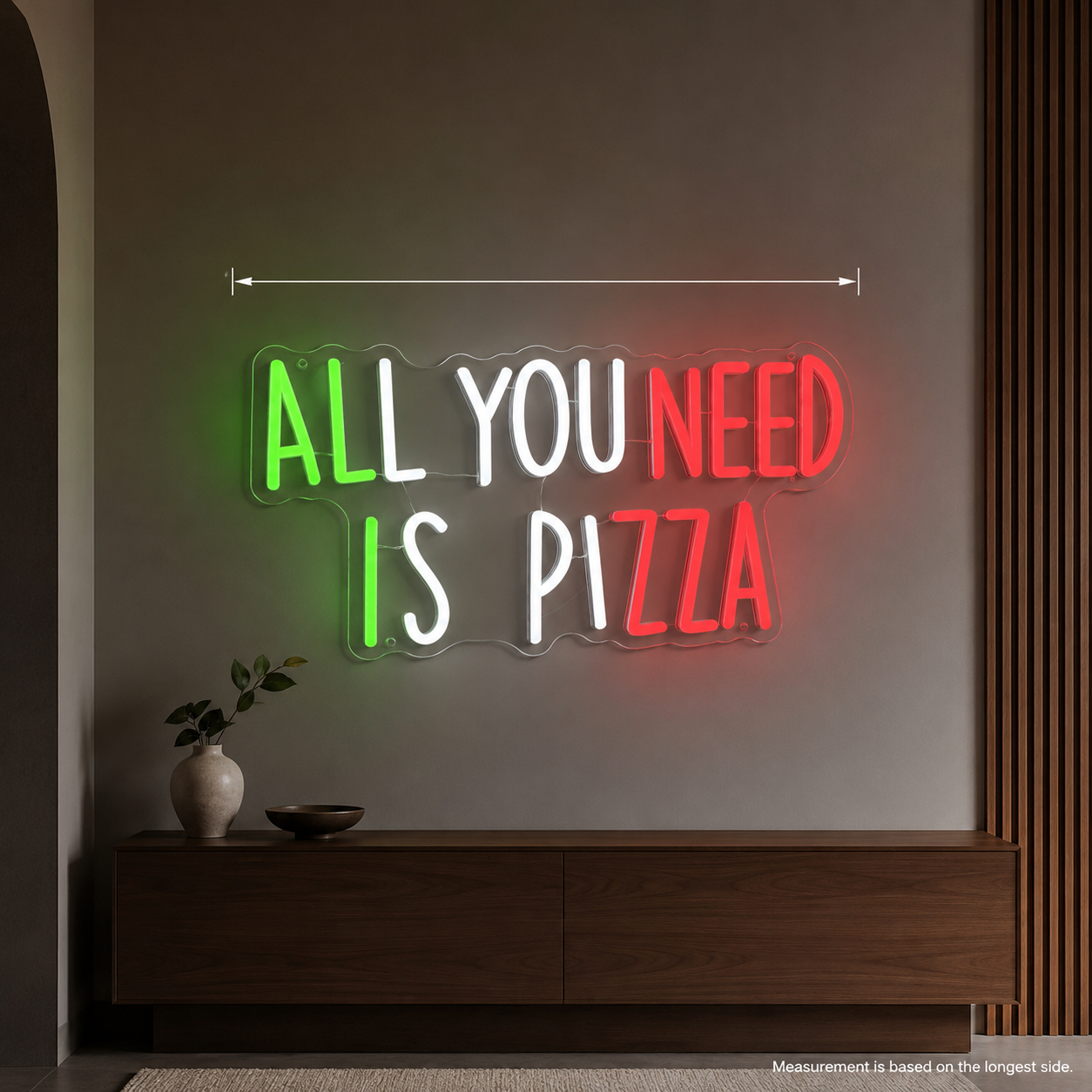 All You Need Is Pizza LED Neon Sign - 04 Size Image