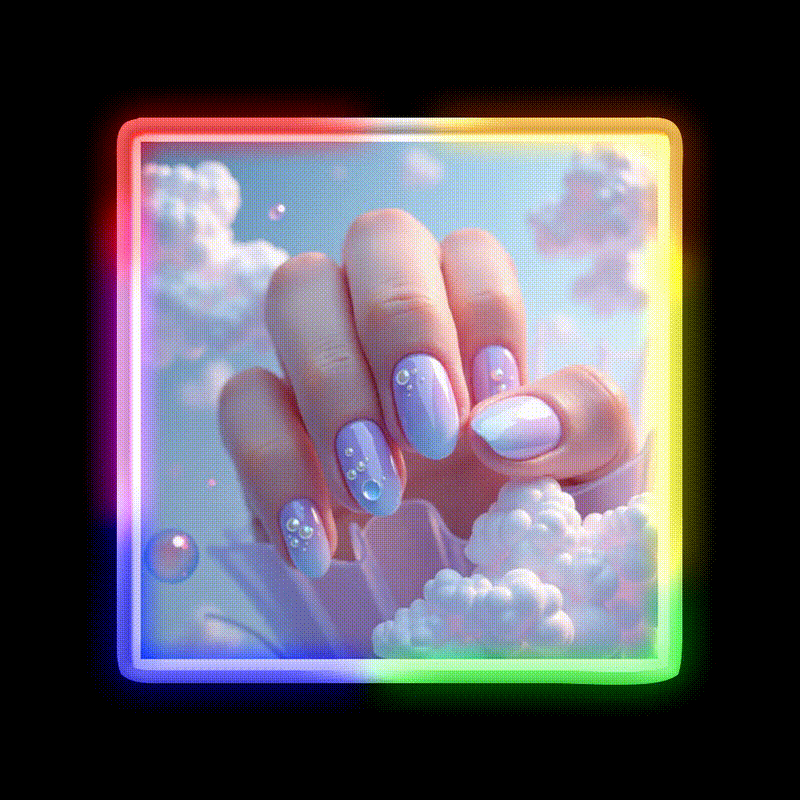 Almond Nail Salon Led Neon Sign For Beauty Salon Rgb Color - LED neon sign close-up detail