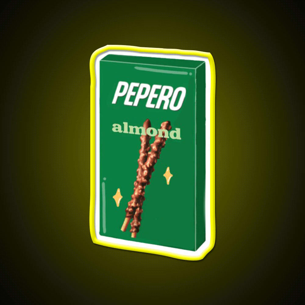 Almond Pepero Snack Food Led Neon Sign Rgb Color - Custom LED neon sign front view