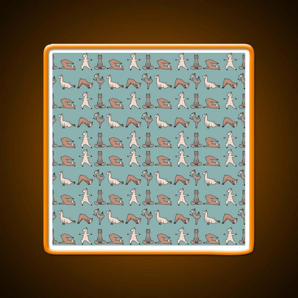 Alpaca Yoga Session Teal Yoga Led Neon Sign For Wellness Space Rgb Color - Shineneon