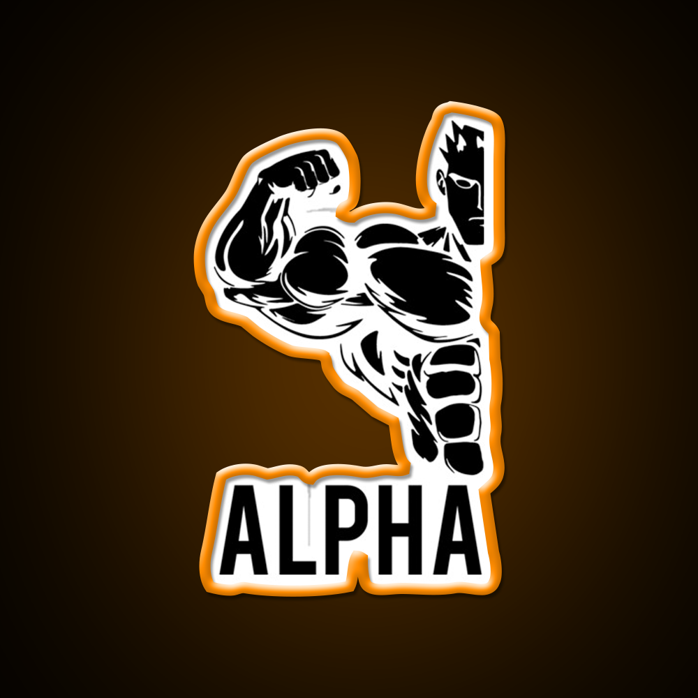 Alpha Fitness Running Muscle Bodybuilding Gym Fitness Led Neon Sign Rgb Color