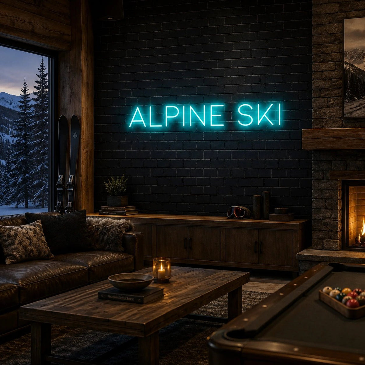 Alpine Ski LED Neon Sign - Shineneon