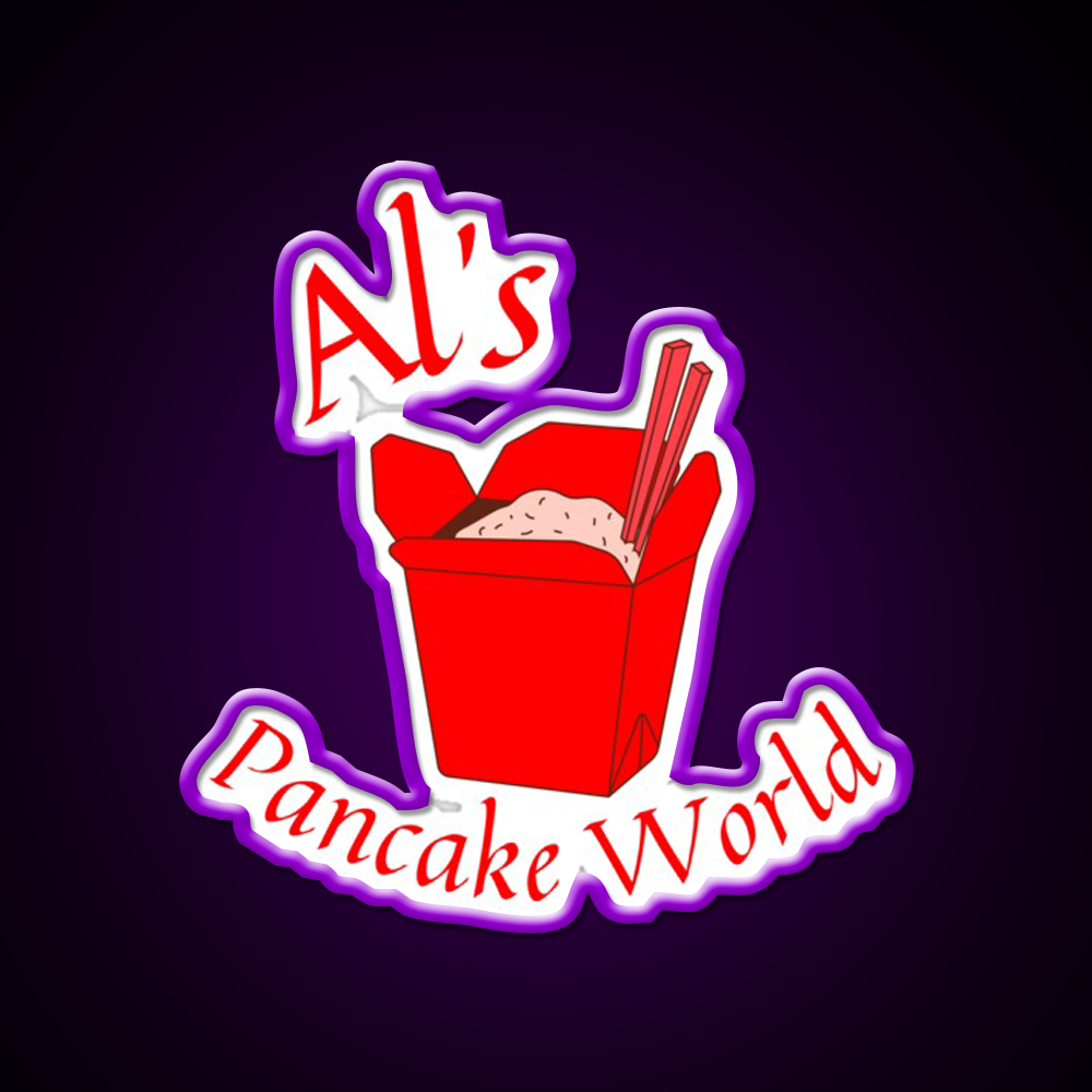 Als Pancake World Led Neon Sign Chinese Food Rgb Color