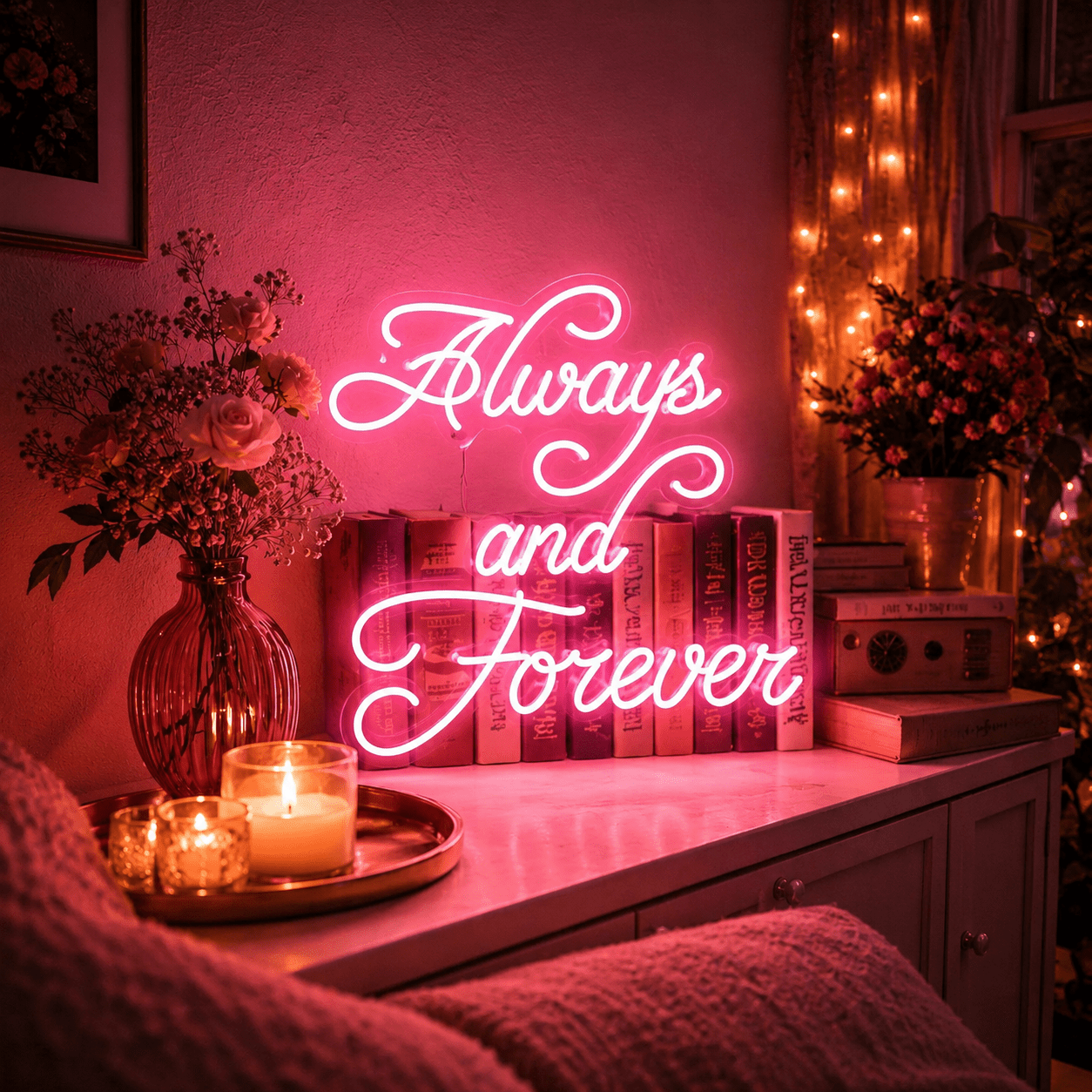 Always And Forever LED Neon Sign Bedroom Wall Art - Shineneon