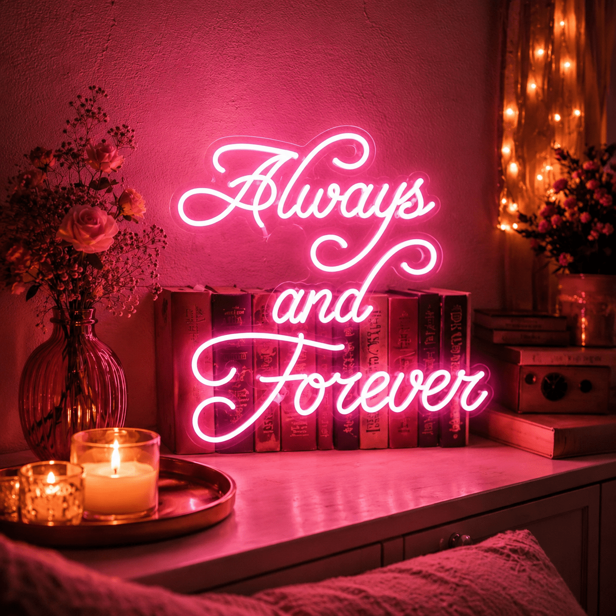 Always And Forever LED Neon Sign Bedroom Wall Art - Shineneon
