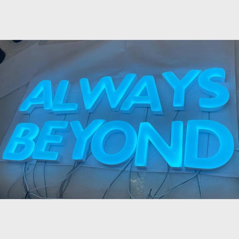 Always Beyond 3D Frontlit And Backlit Channel Letter Led Light Sign - Shineneon