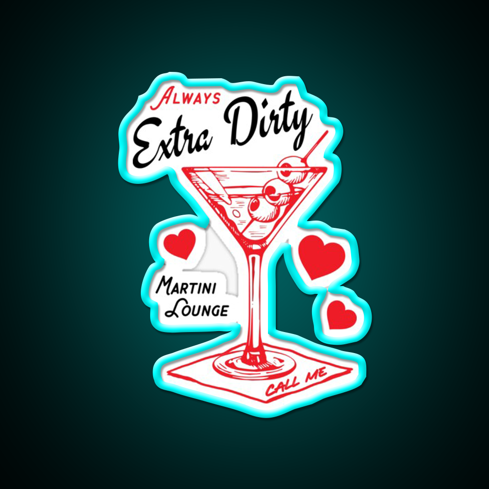 Always Extra Dirty Retro Martini Lounge Cocktail Man Cave Bar Led Neon Sign Rgb Color