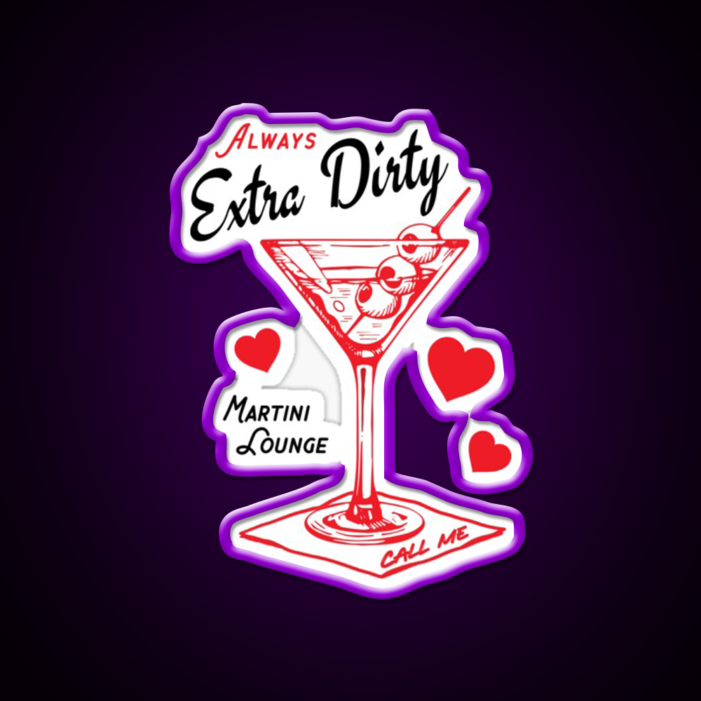 Always Extra Dirty Retro Martini Lounge Cocktail Man Cave Bar Led Neon Sign Rgb Color