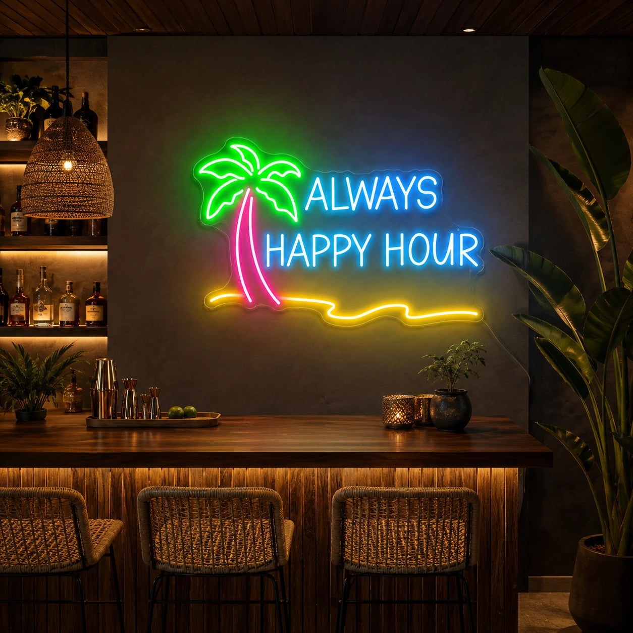 Always Happy Hour LED Neon Sign - 04 Size Image