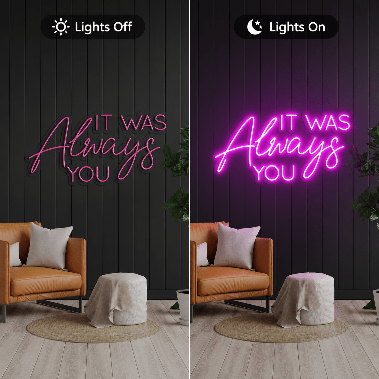 Always Kiss Me Goodnight Gallery Wall Decor LED Neon Sign - Shineneon