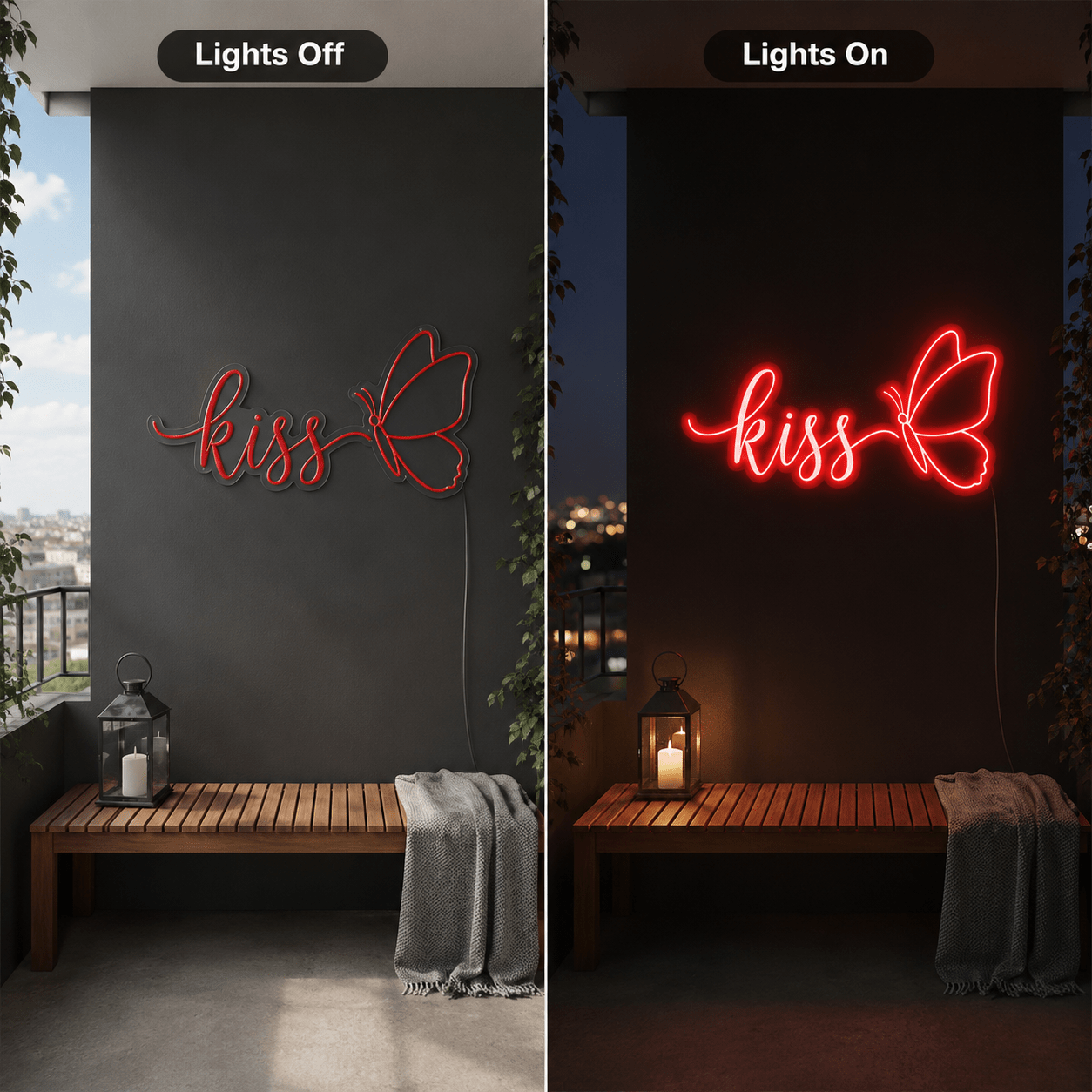 Always Kiss Me Goodnight Home Wall Decor LED Neon Sign - Shineneon