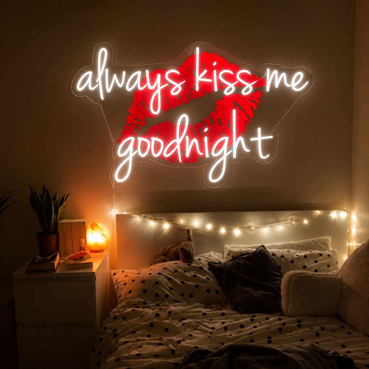 Always Kiss Me Goodnight LED Neon Sign Bedroom Decor - 01 Original Product Image