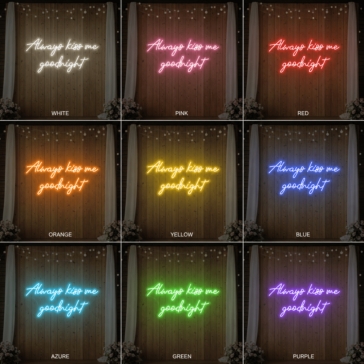 Always Kiss Me Goodnight LED Neon Sign Home Decor - Shineneon