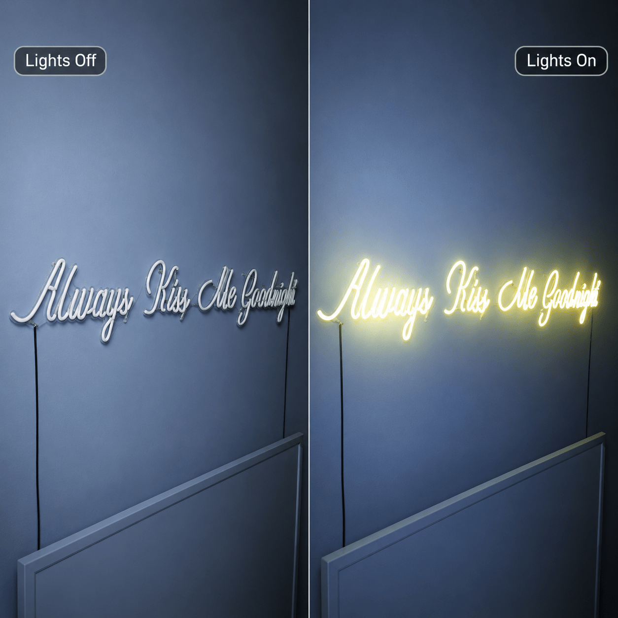 Always Kiss Me Goodnight LED Neon Sign Living Room Decor - Shineneon