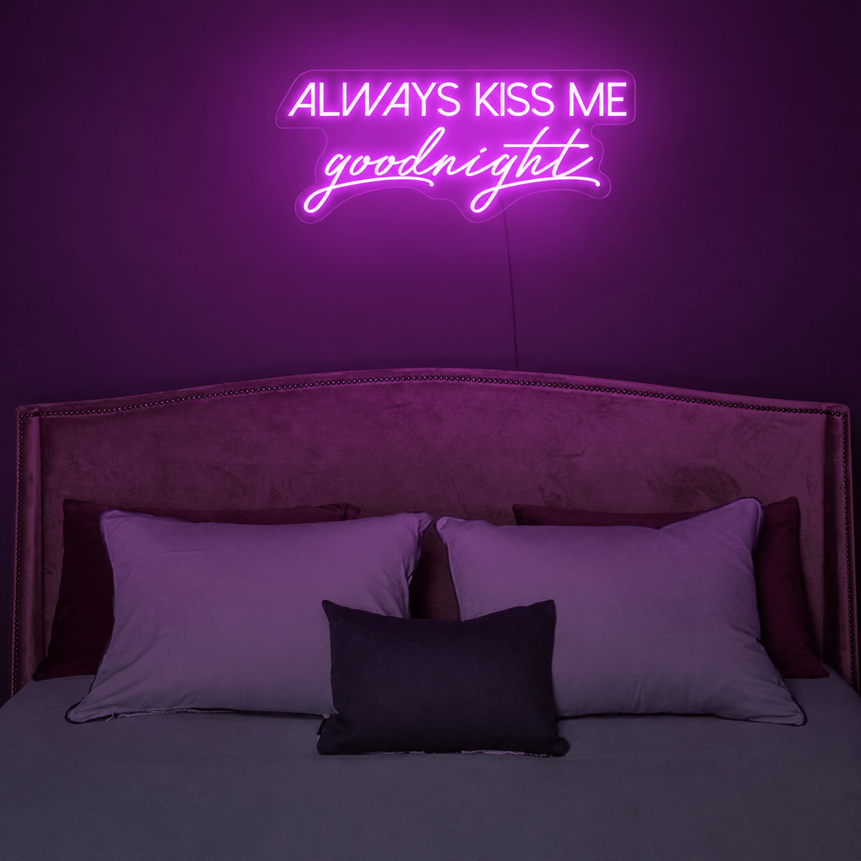 Always Kiss Me Goodnight Wall Light LED Neon Sign - Shineneon