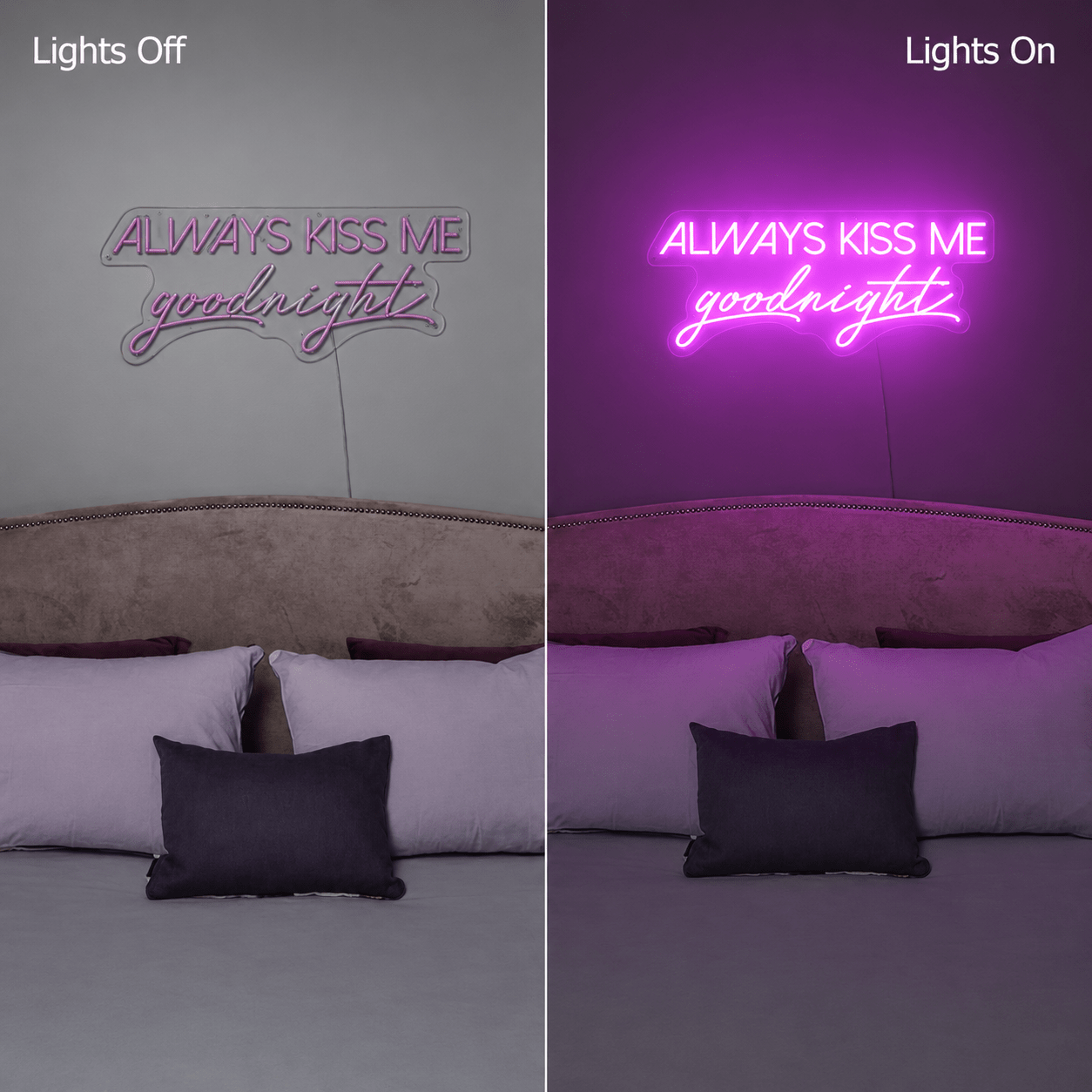 Always Kiss Me Goodnight Wall Light LED Neon Sign Wall Neon Sign - Shineneon