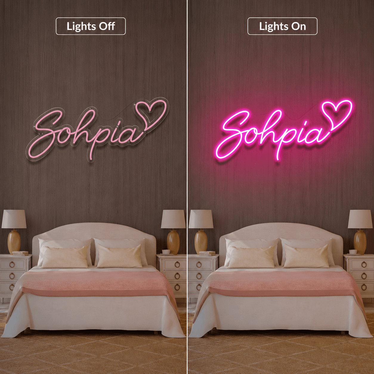 Always Kiss Me Goodnight Word Art Home Decor LED Neon Sign - Shineneon