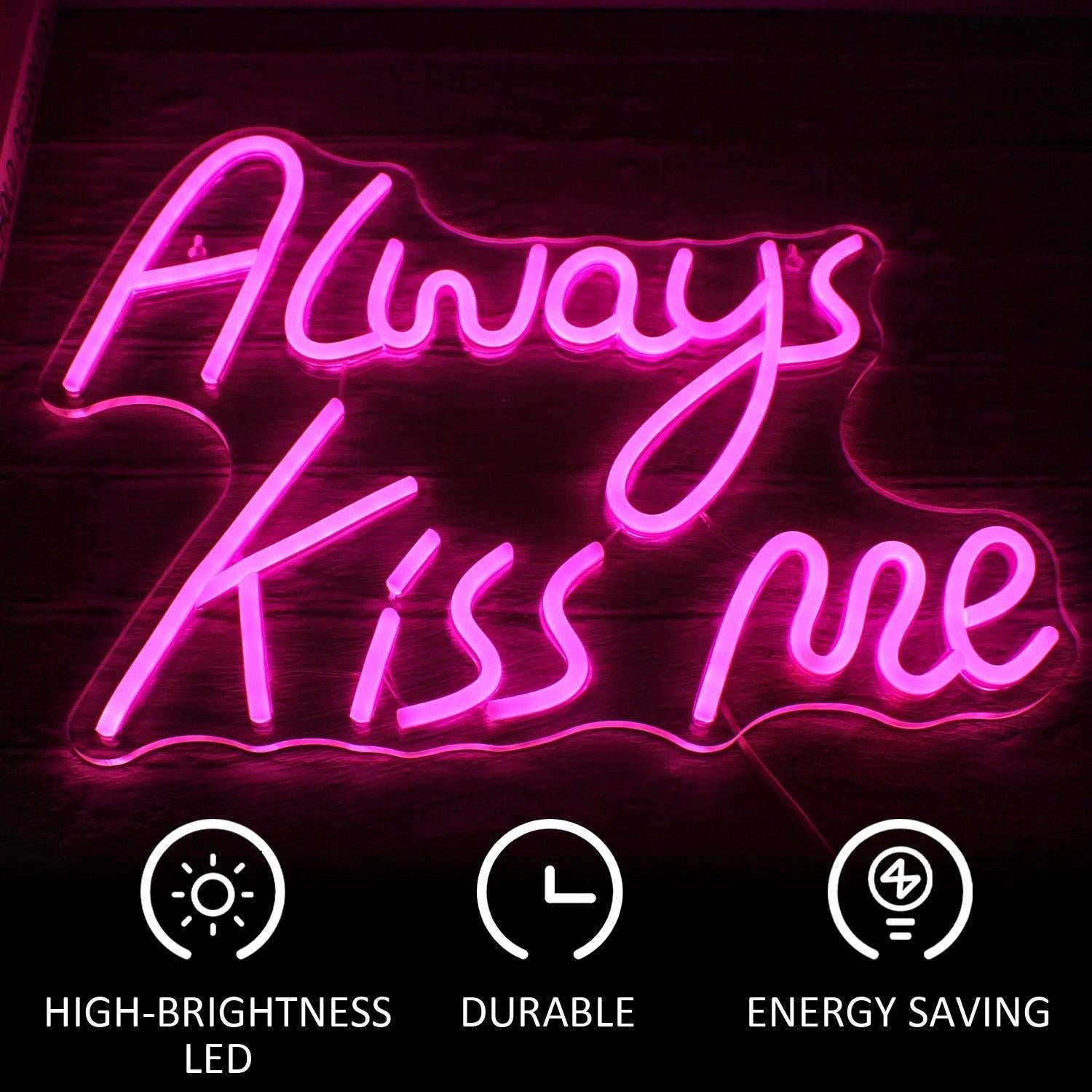 Always Kiss Me Pink Texas Shape Multicolor Led Neon Sign For Home Decor | Shineneon
