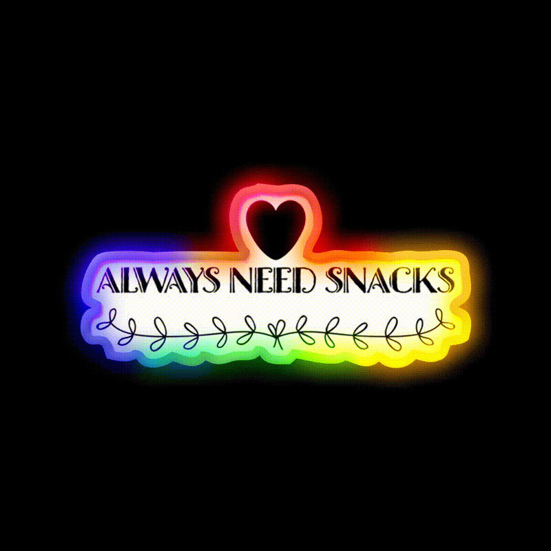 Always Need Snacks Snack Food Led Neon Sign Rgb Color - LED neon sign close-up detail