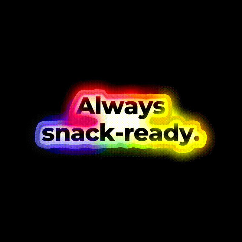 Always Snack Ready Snack Food Led Neon Sign Rgb Color - LED neon sign close-up detail
