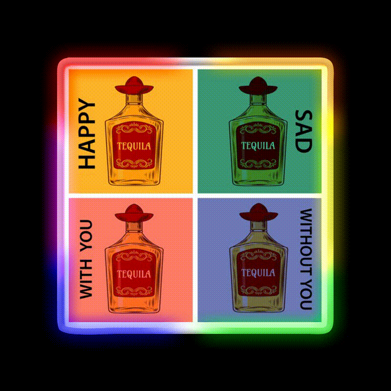 Always Tequila Mexico Pop Art Style Party Drink Tequila Led Neon Sign Rgb Color - LED neon sign close-up detail