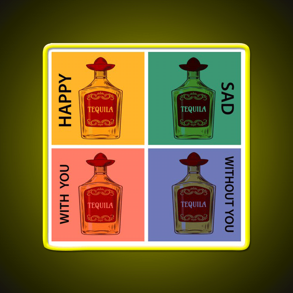 Always Tequila Mexico Pop Art Style Party Drink Tequila Led Neon Sign Rgb Color - Custom LED neon sign front view