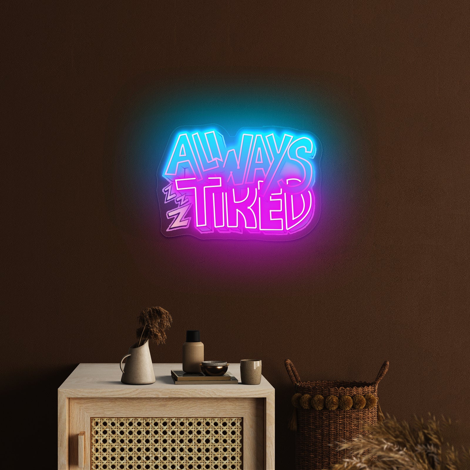 Always Tired Neon Signs For Gaming Neon Signs Artwork