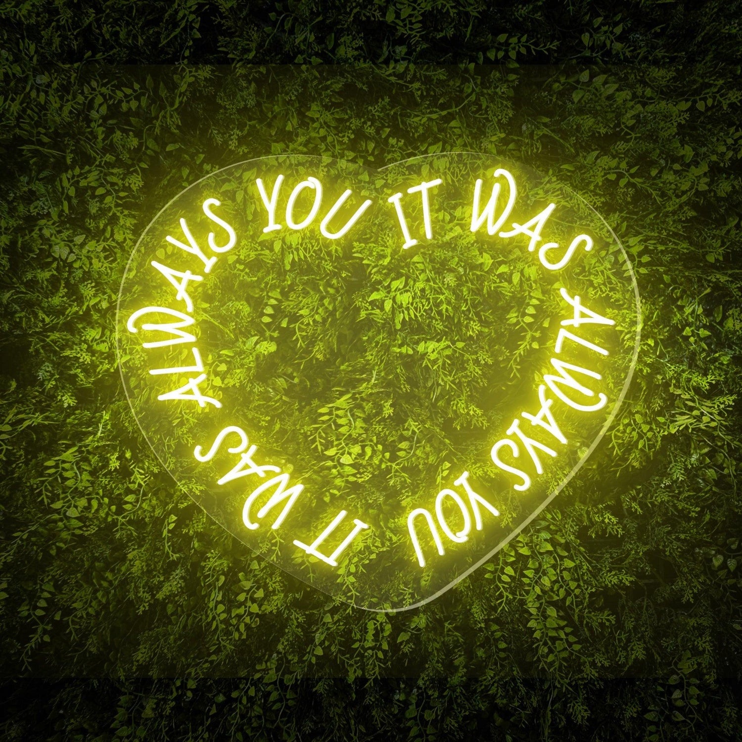 Always You White Heart Led Neon Sign For Green Wall Decor | Shineneon
