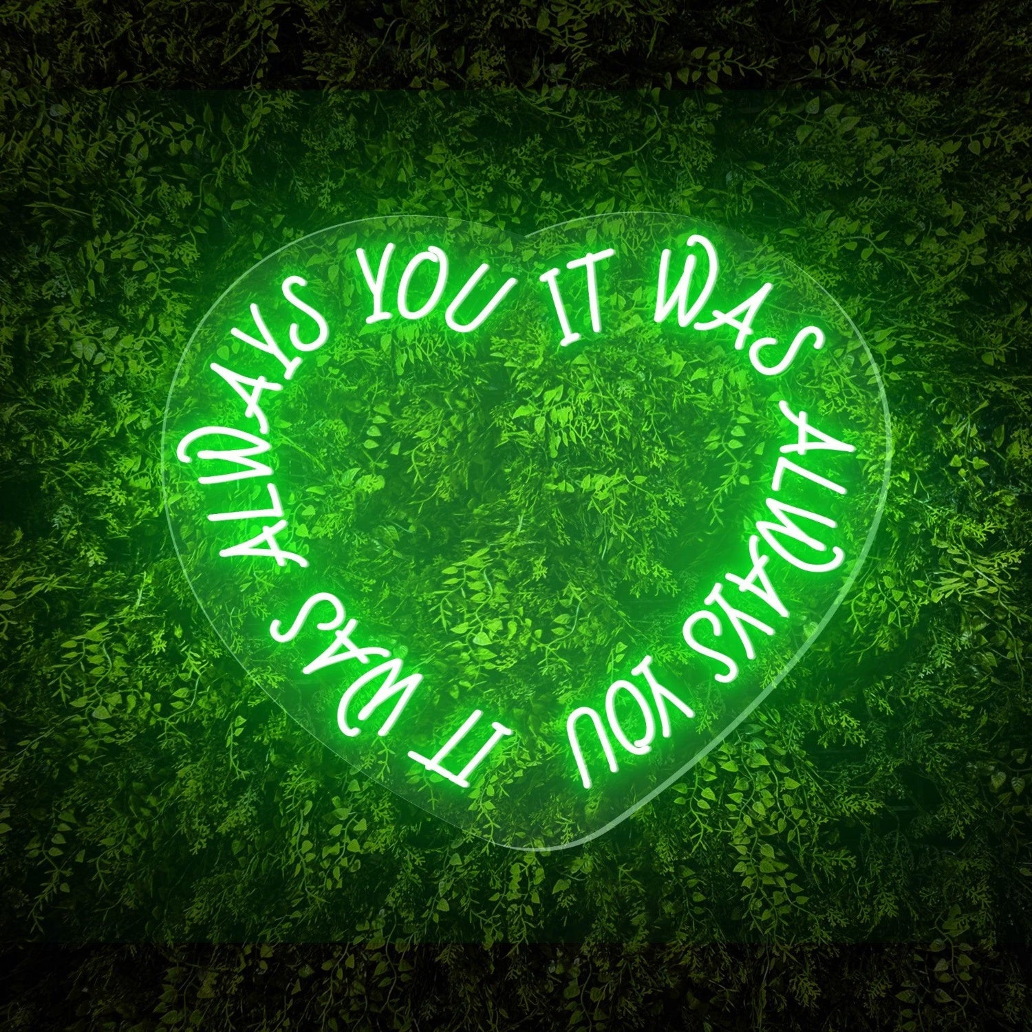 Always You White Heart Led Neon Sign For Green Wall Decor | Shineneon