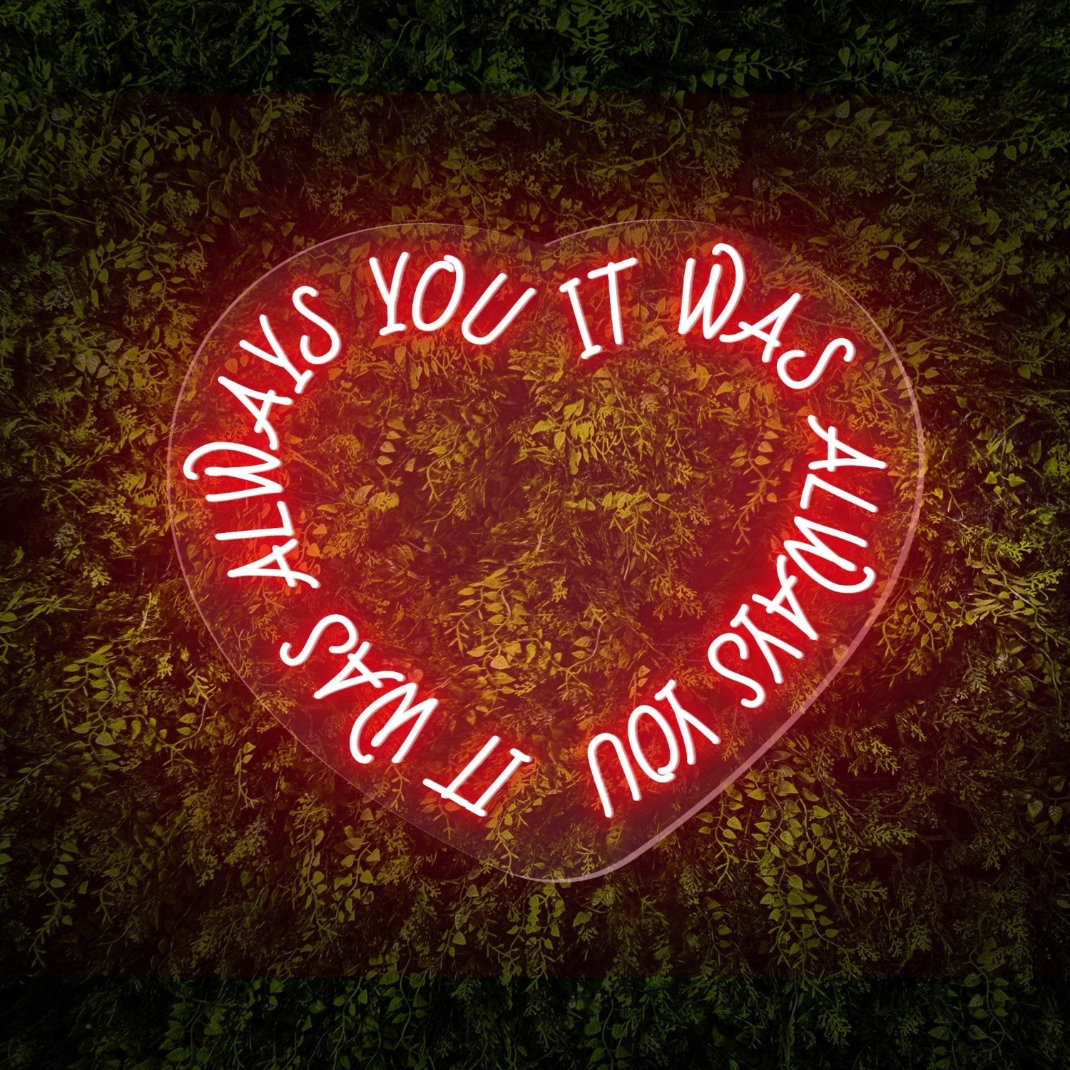 Always You White Heart Led Neon Sign For Green Wall Decor | Shineneon