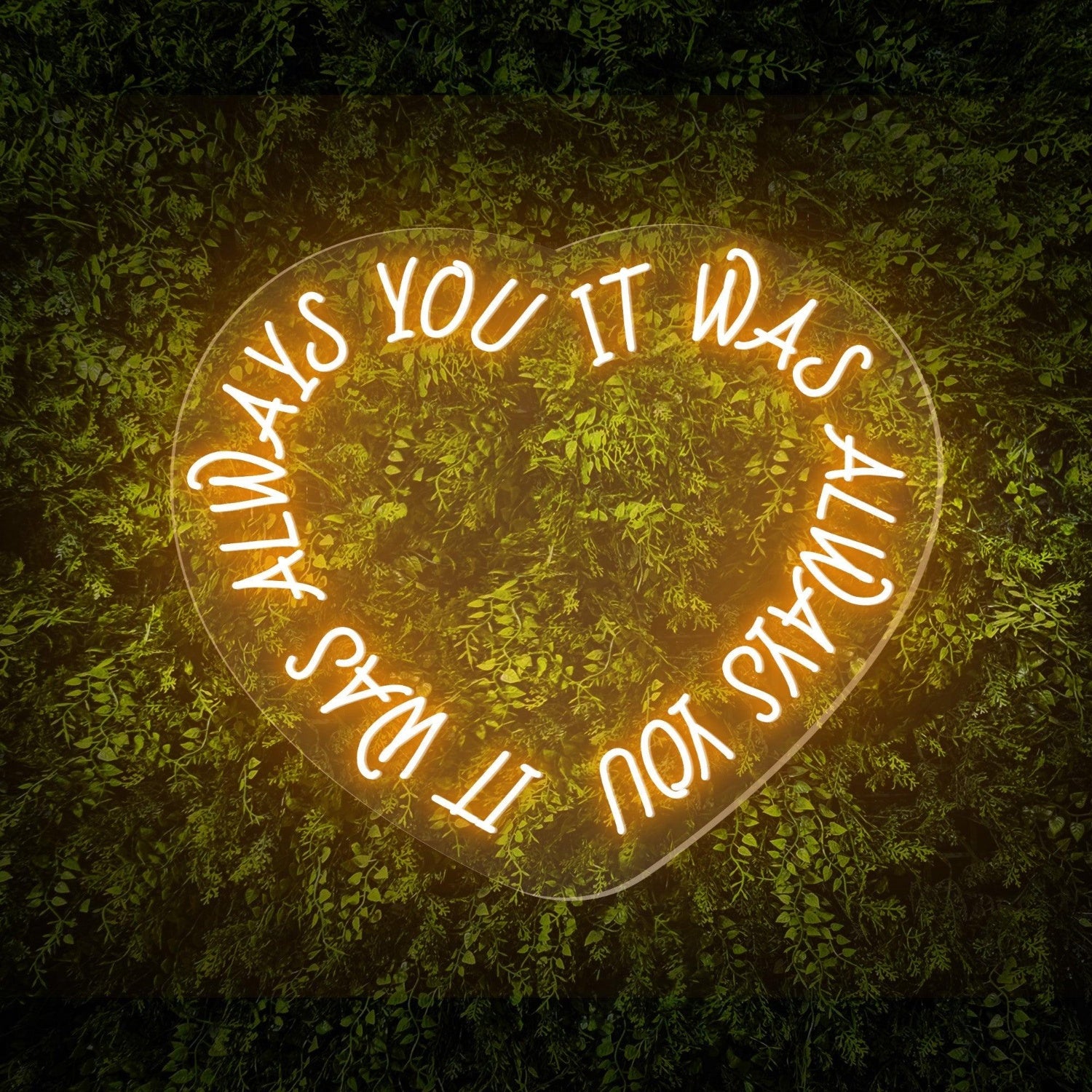 Always You White Heart Led Neon Sign For Green Wall Decor | Shineneon