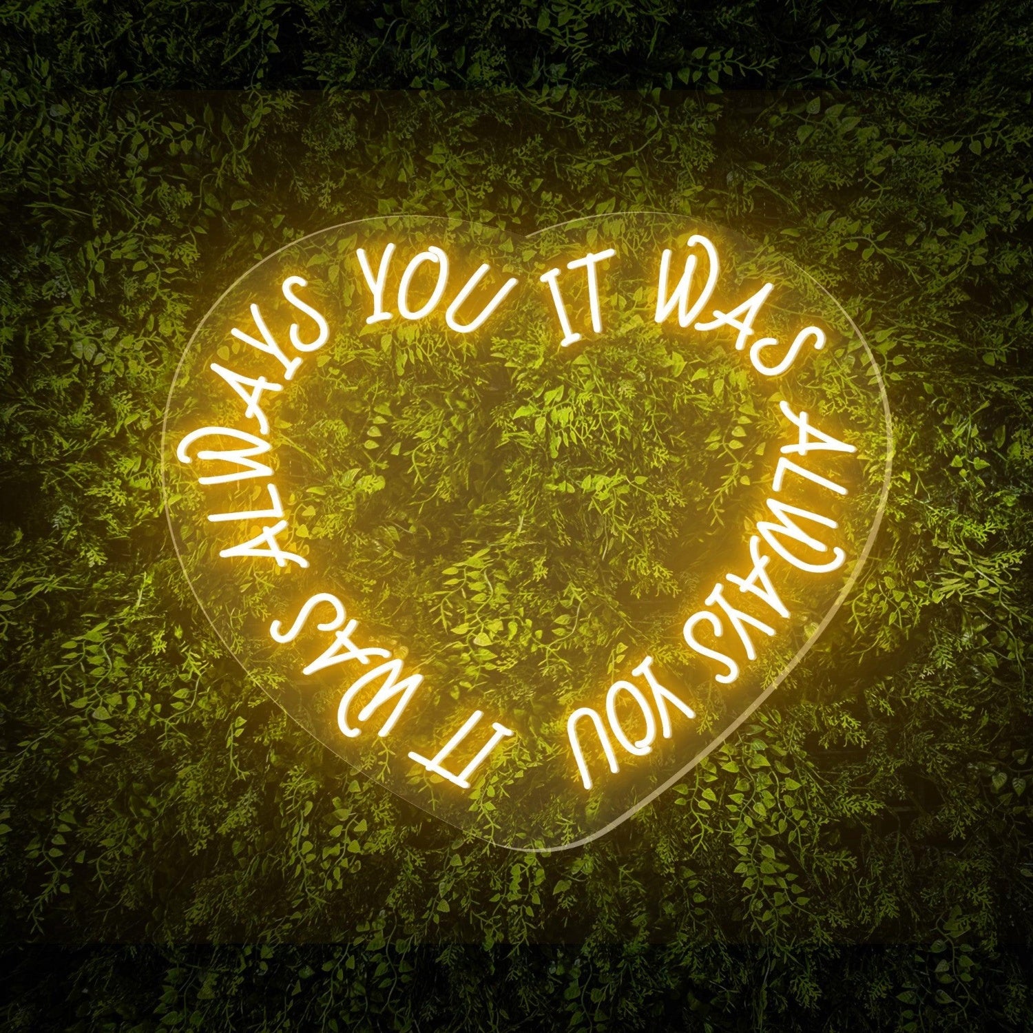 Always You White Heart Led Neon Sign For Green Wall Decor | Shineneon