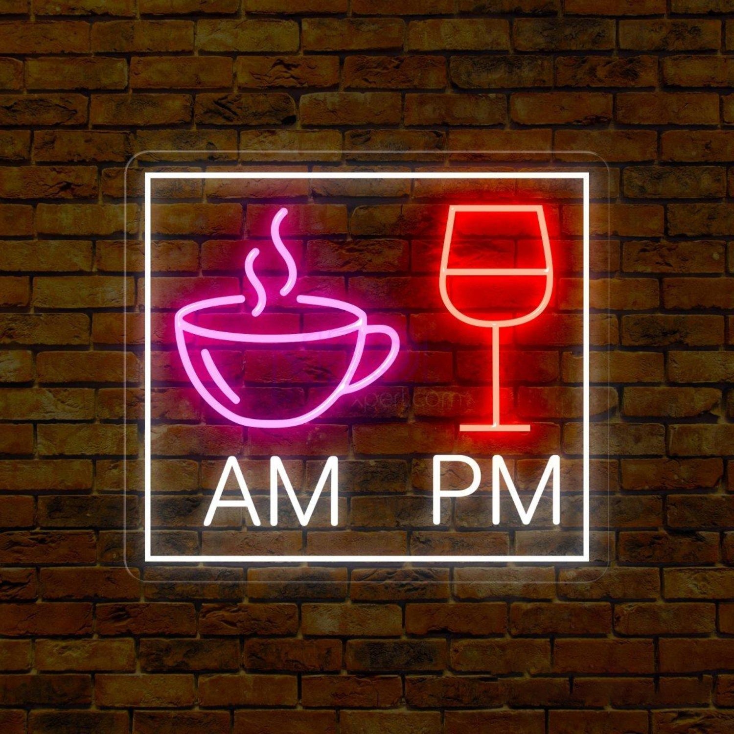 Am Coffee Pm Wine Led Neon Sign Cafe Bar Commercial Decor | Shineneon