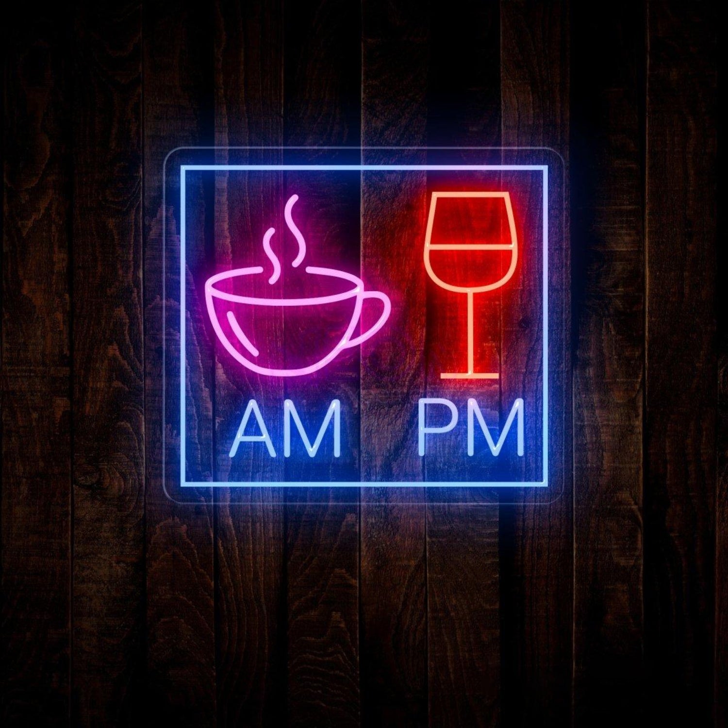 Am Coffee Pm Wine Led Neon Sign Cafe Bar Commercial Decor | Shineneon