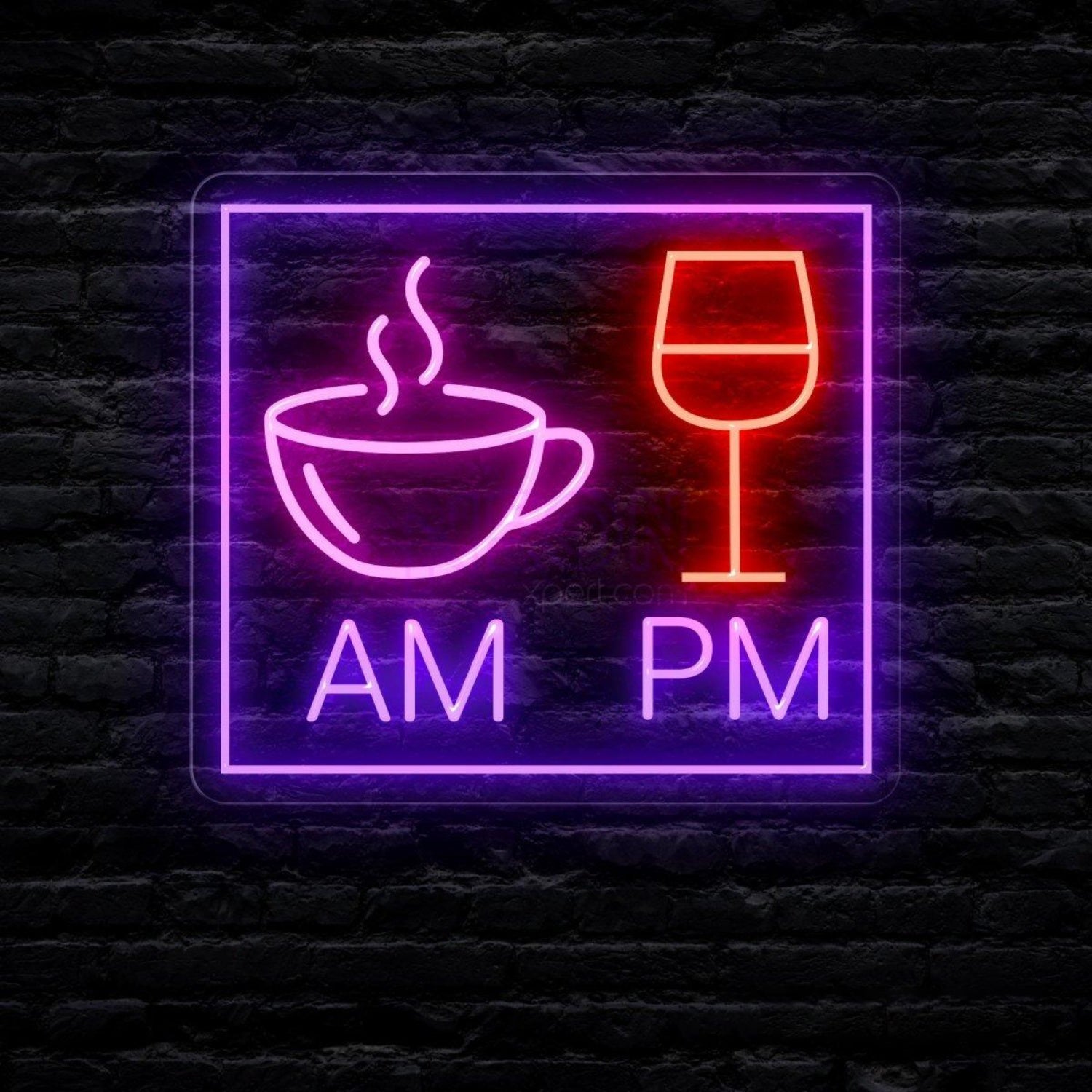 Am Coffee Pm Wine Led Neon Sign Cafe Bar Commercial Decor | Shineneon
