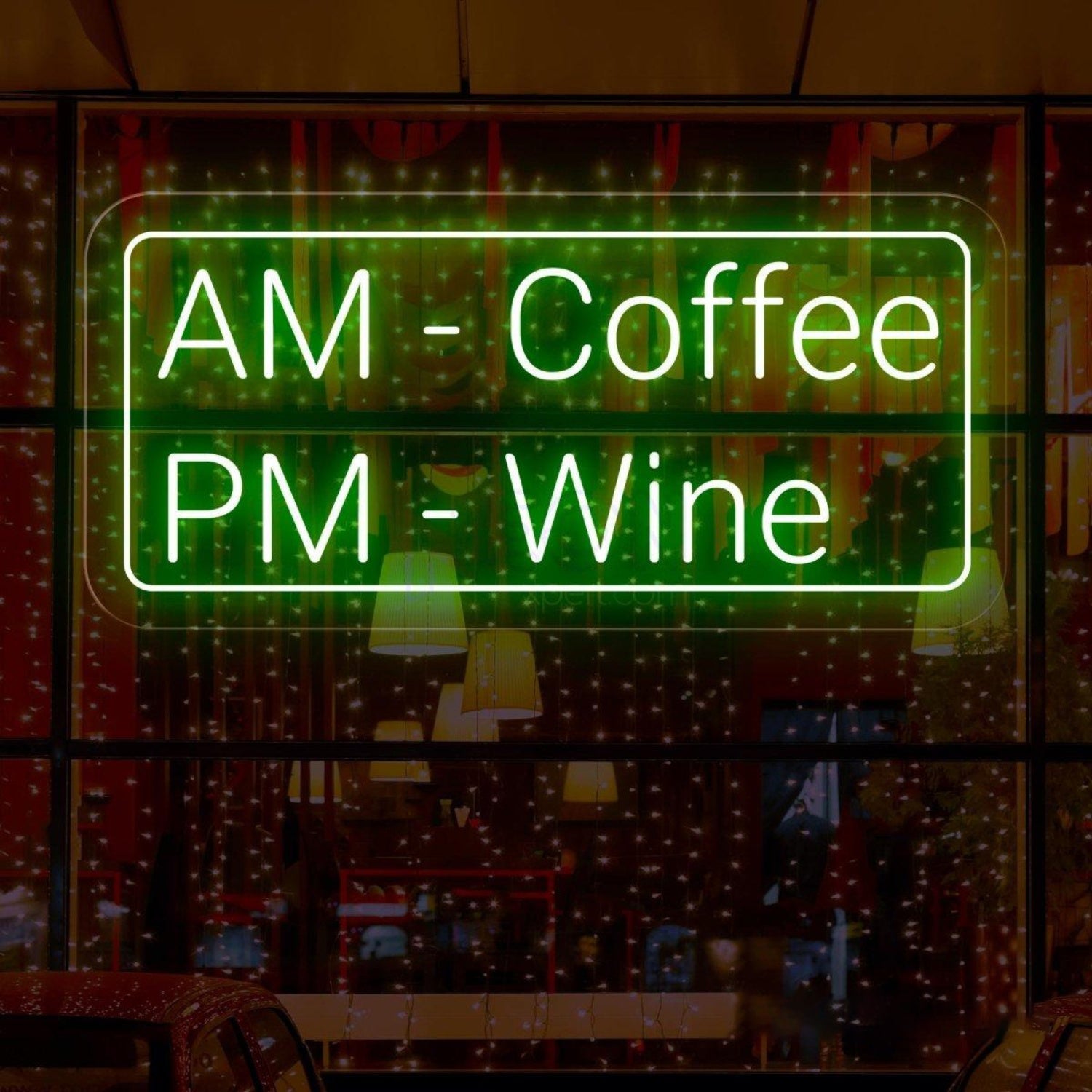 Am Coffee Pm Wine Led Neon Sign Cafe Bar Wall Decor | Shineneon