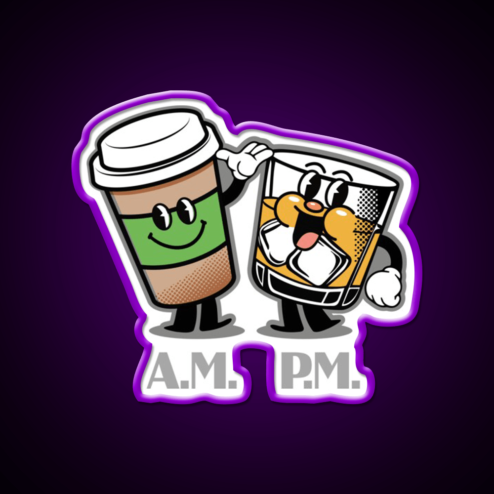 Am Pm Whiskey Drink Bar Led Neon Sign Rgb Color - Shineneon