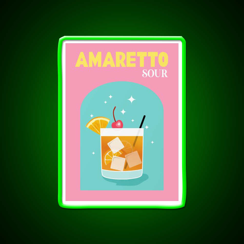 Amaretto Sour Cocktail Bar Decor Led Neon Sign Rgb Color - LED neon sign view 8