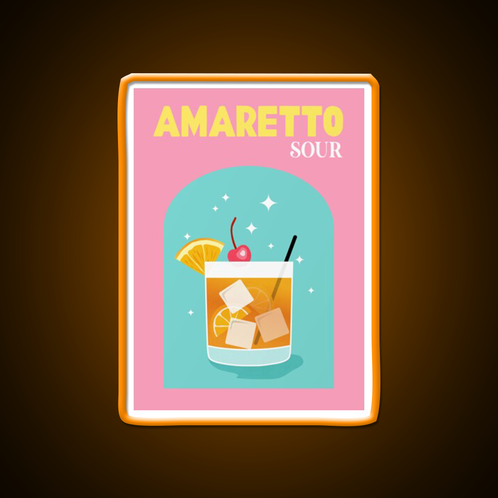 Amaretto Sour Cocktail Bar Decor Led Neon Sign Rgb Color - LED neon sign view 6