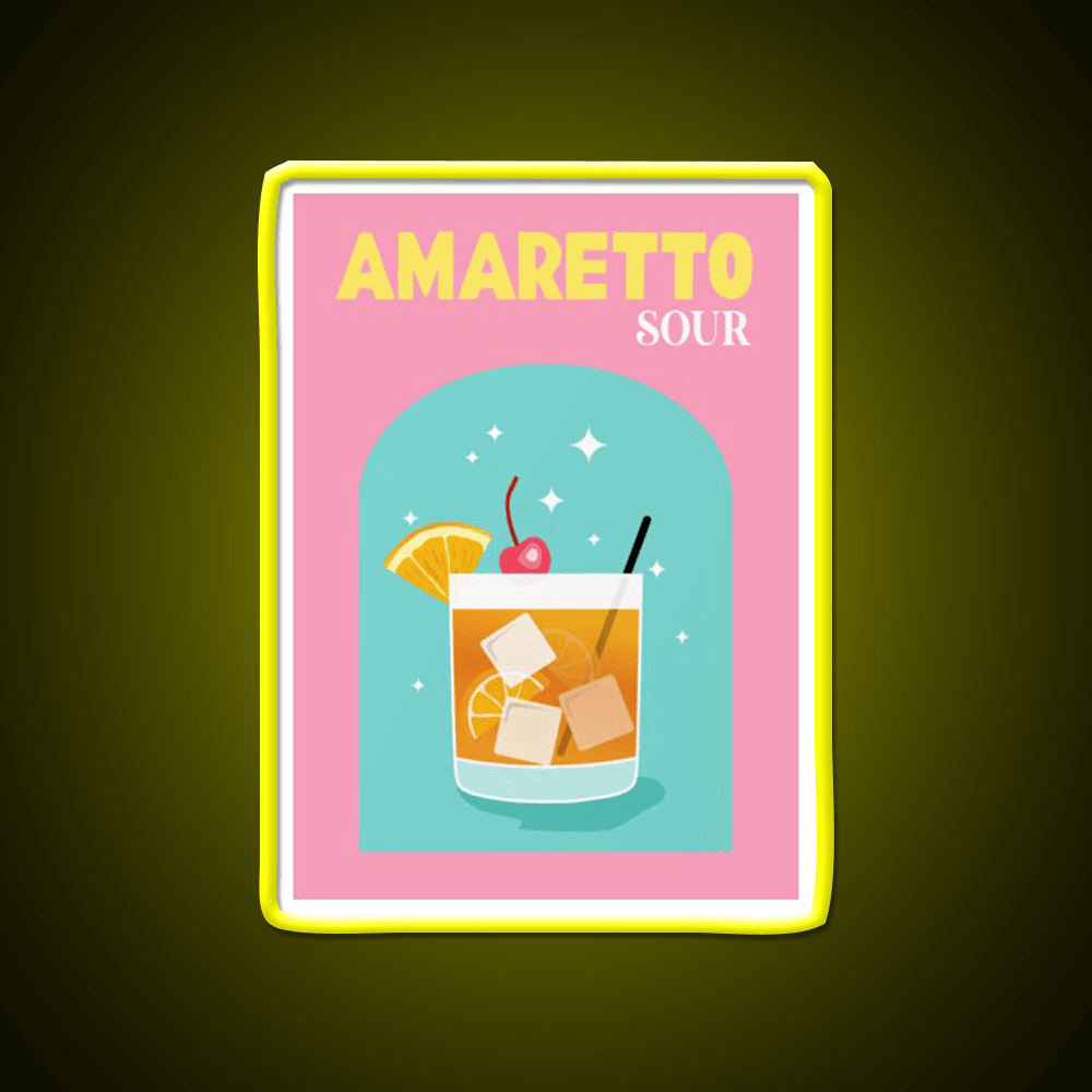 Amaretto Sour Cocktail Bar Decor Led Neon Sign Rgb Color - Shineneon
