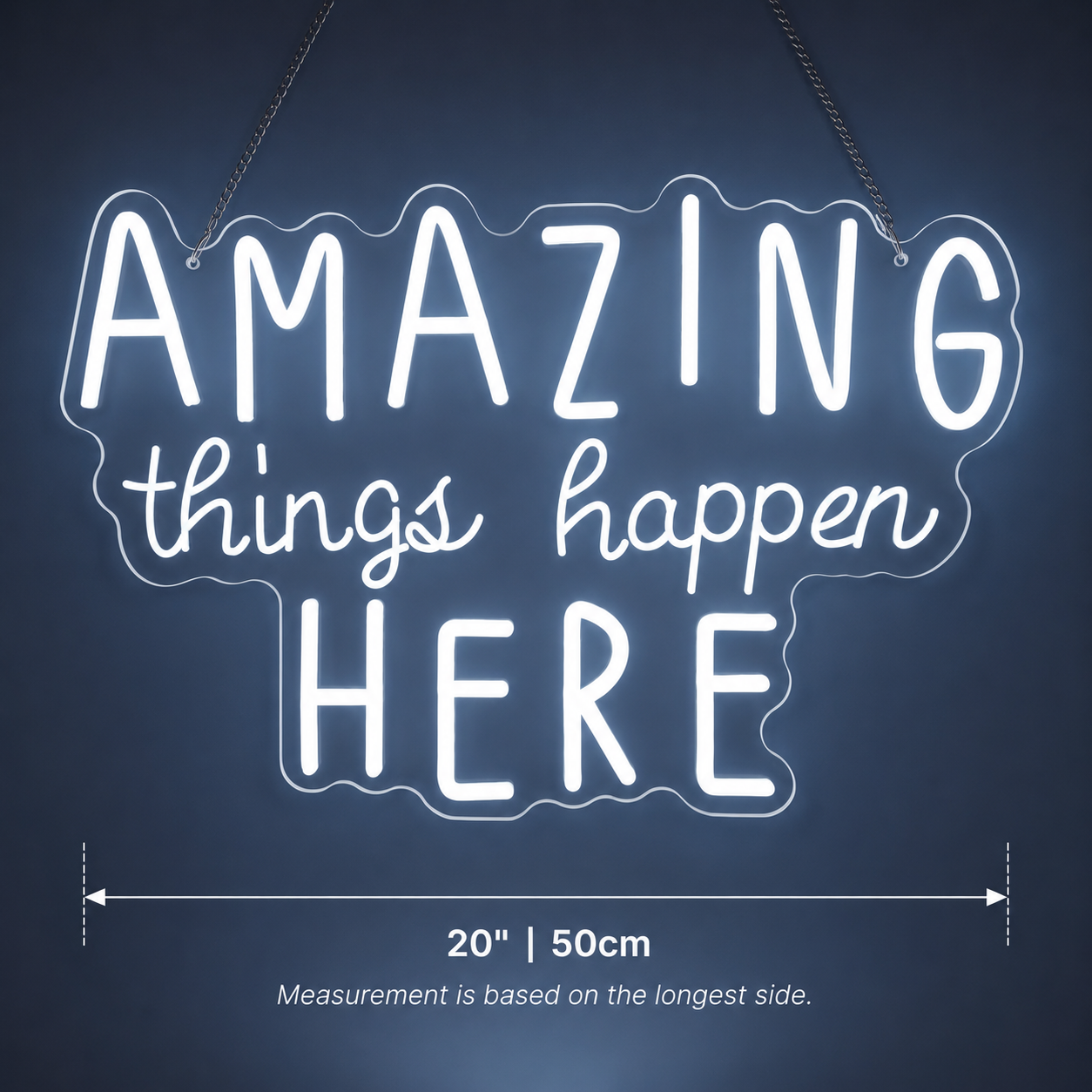 Amazing Things Happen Here Wall Decor LED Neon Sign - 04 Size Image