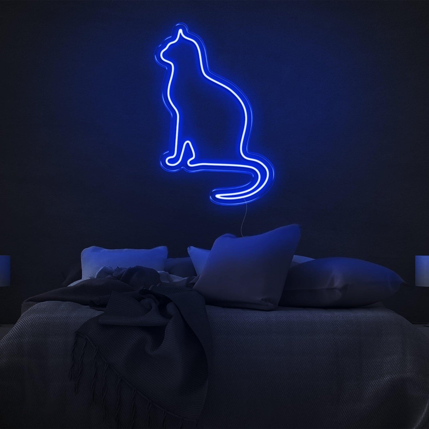 Amber Cat Silhouette Led Neon Sign For Modern Bedroom Wall Decor | Shineneon