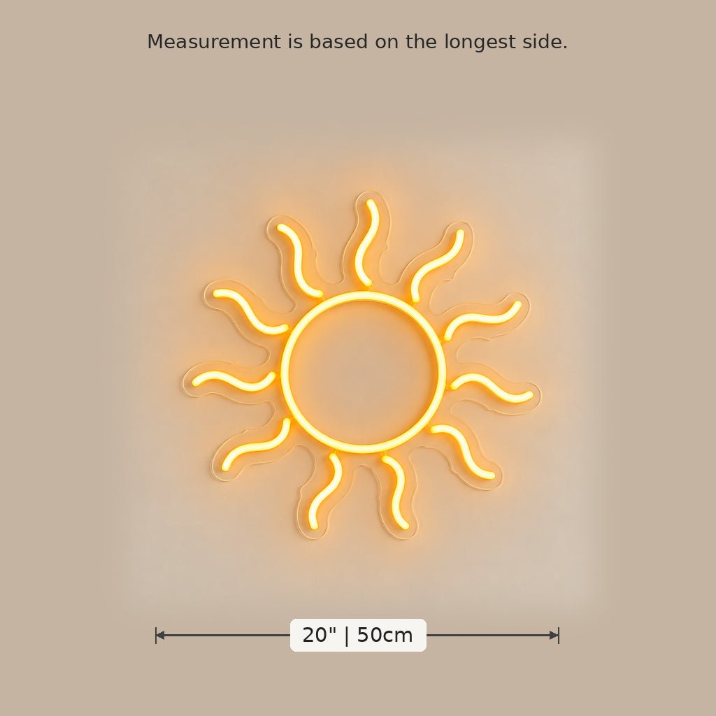 Amber Sun Rays LED Neon Sign - Shineneon